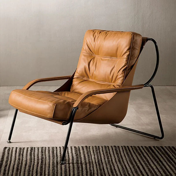 Nordic Saddle Leather Lounge Chair - Light Luxury Recliner