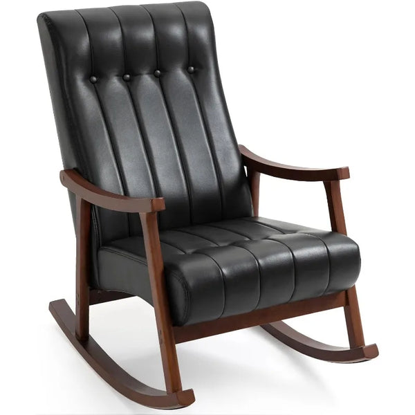 Upholstered Rocking Chair – High Back with Padded Seat