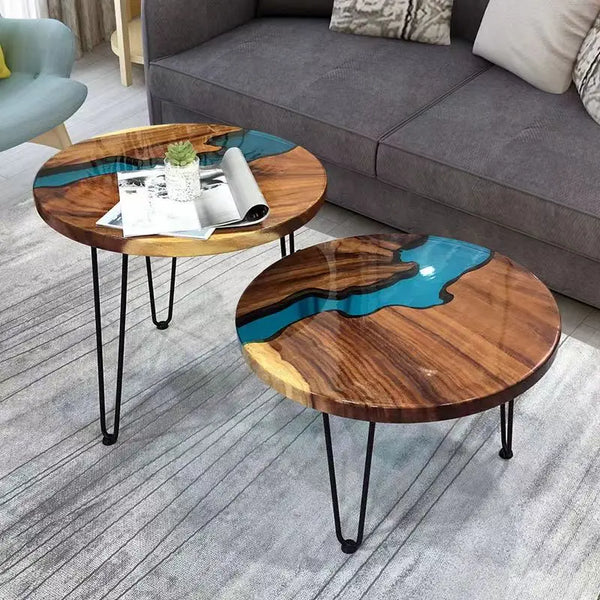 Custom Resin River Round Coffee Table